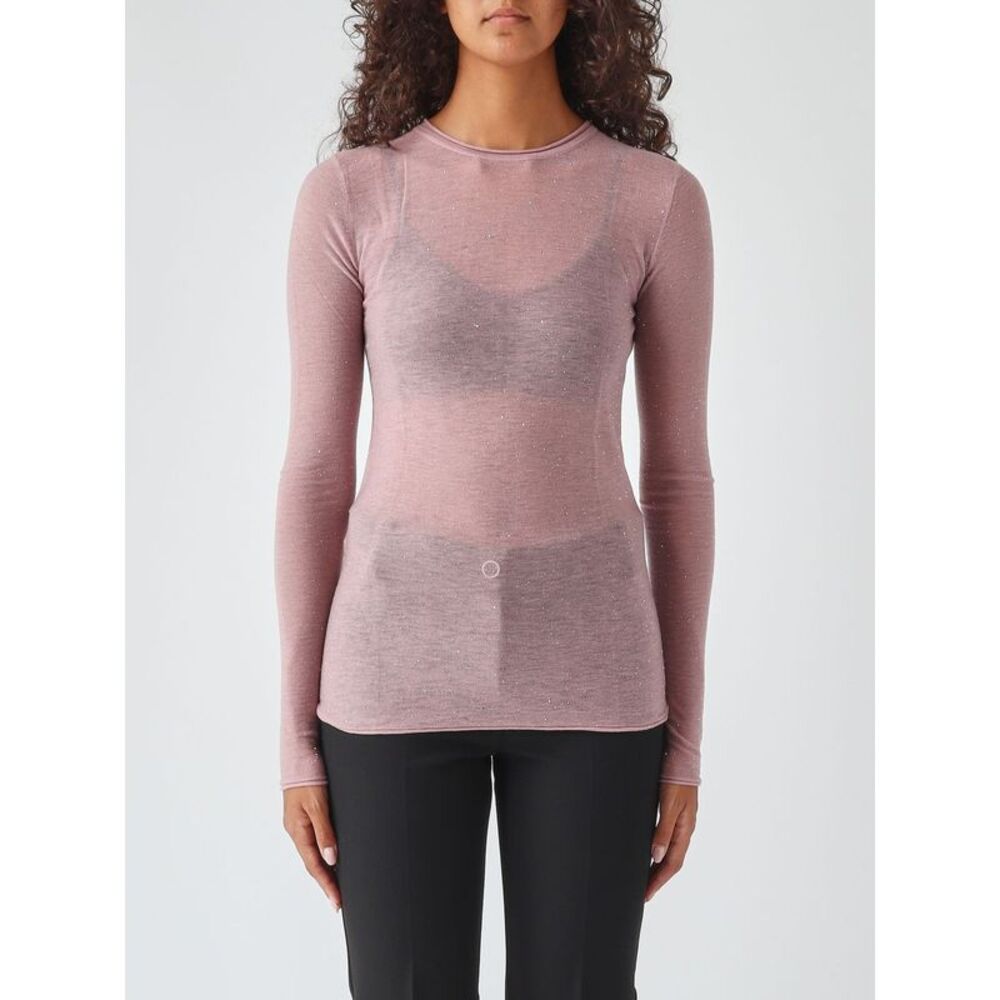 Pinko Women Slim Fit Wool Blend Crewneck Jumper Pinko With Sequin Embroidery
